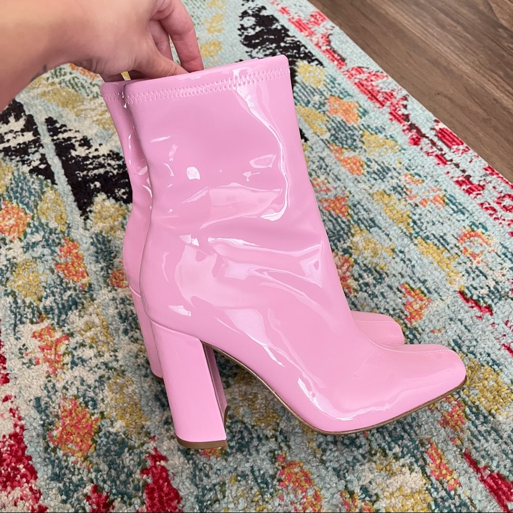 Steve Madden Lynden Pink Patent Boot